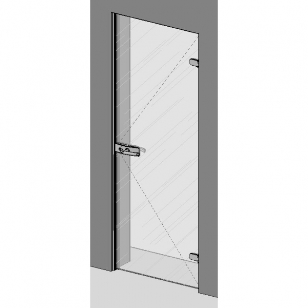 SND00-04 Стеклянная дверь с коробкой L в проем